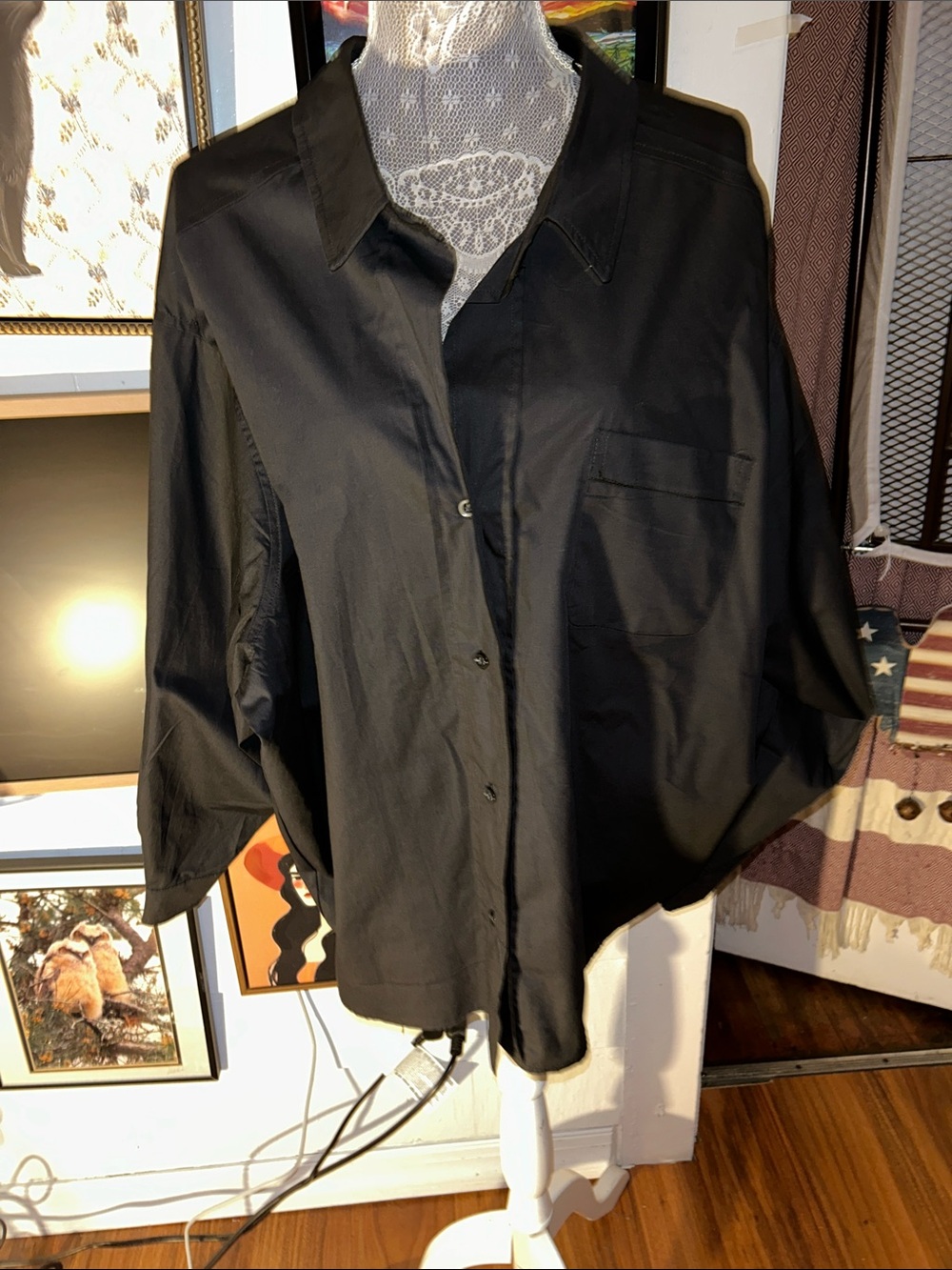 Forever 21 Men's Black Casual Button-Down Shirt